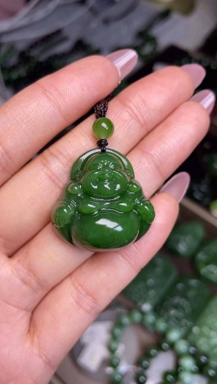 【闪购商品】和田玉吊坠佛公未镶嵌阳绿