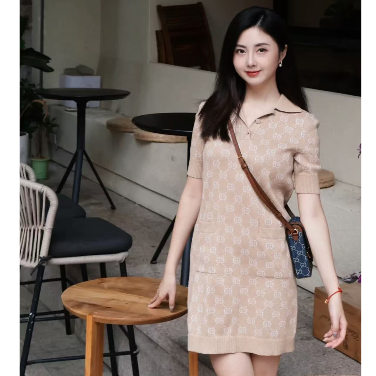 全新未使用 GUCCI/古驰 双双臻选/cc00076/古驰连衣裙/s码