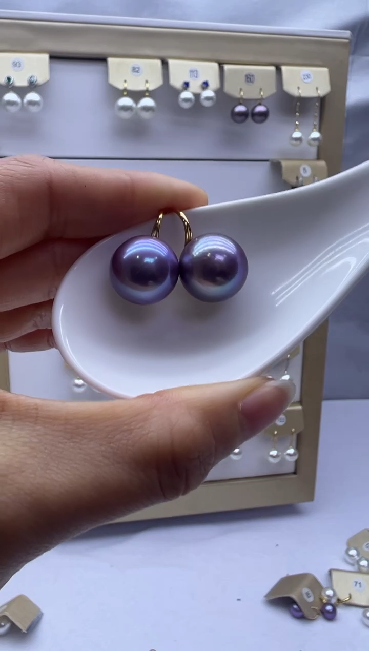 银S925镶嵌耳饰淡水珍珠160