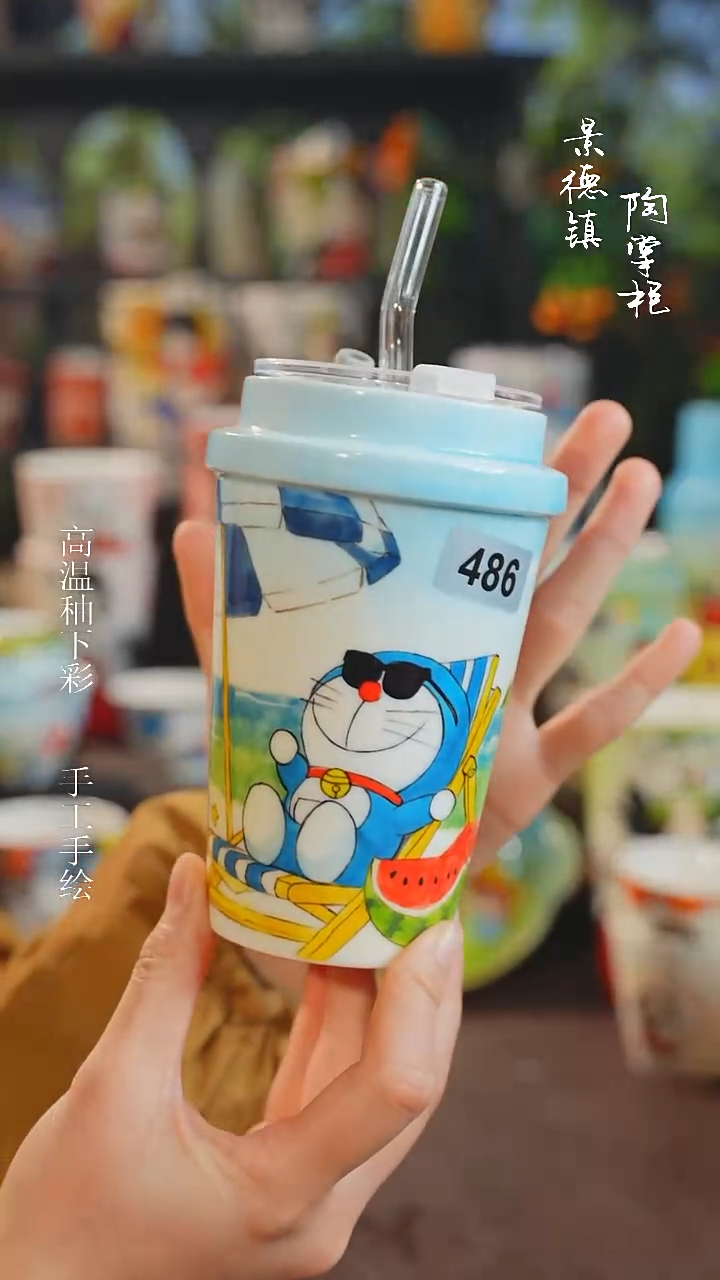 景德镇高温釉下彩原创手绘陶瓷486
