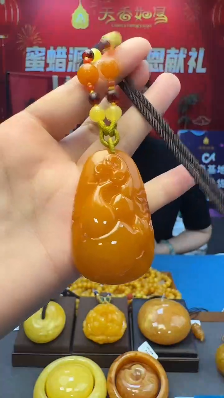 琥珀吊坠(不含链)未镶嵌天然保真蜜蜡葫芦套装（送绳子）