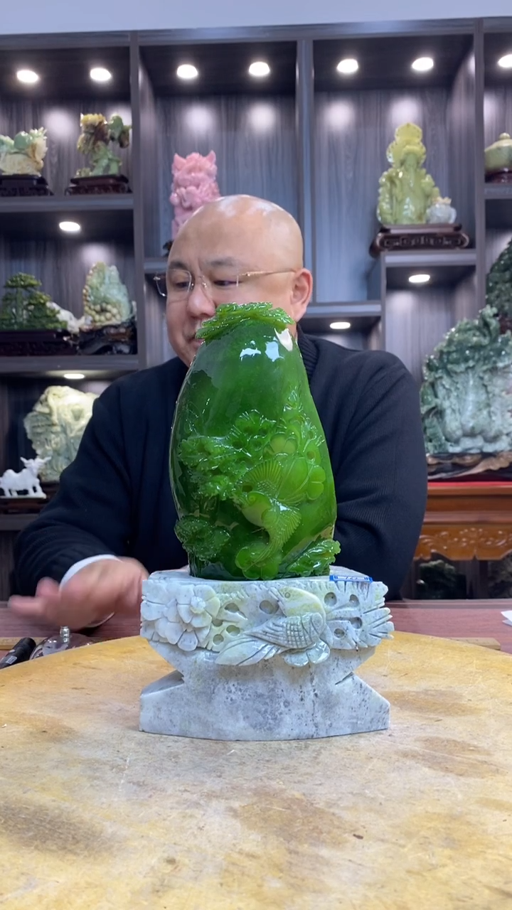 玉用****0玉岫岩料手工雕刻摆件居家装饰送礼一物一图