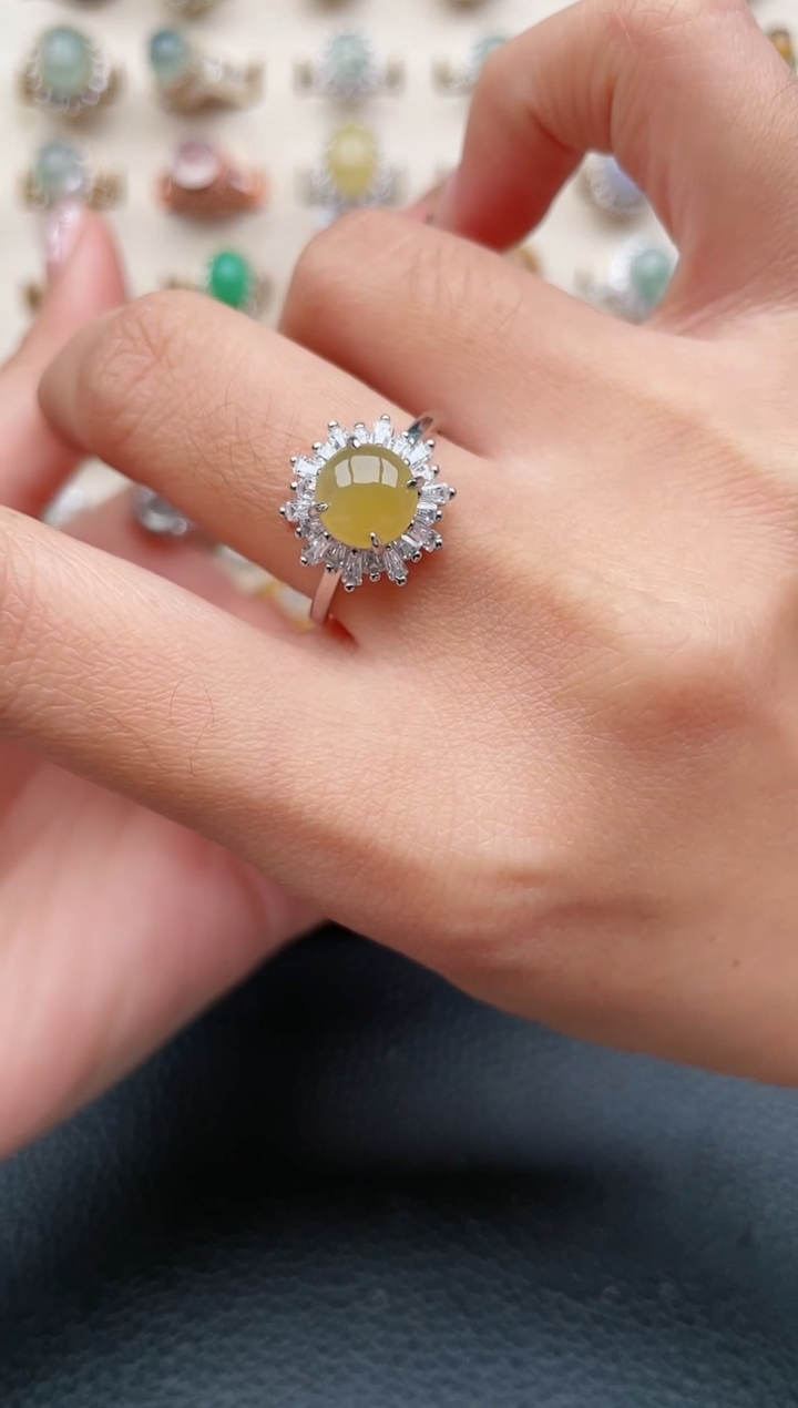 【闪购商品】翡翠戒指银S925镶嵌1111