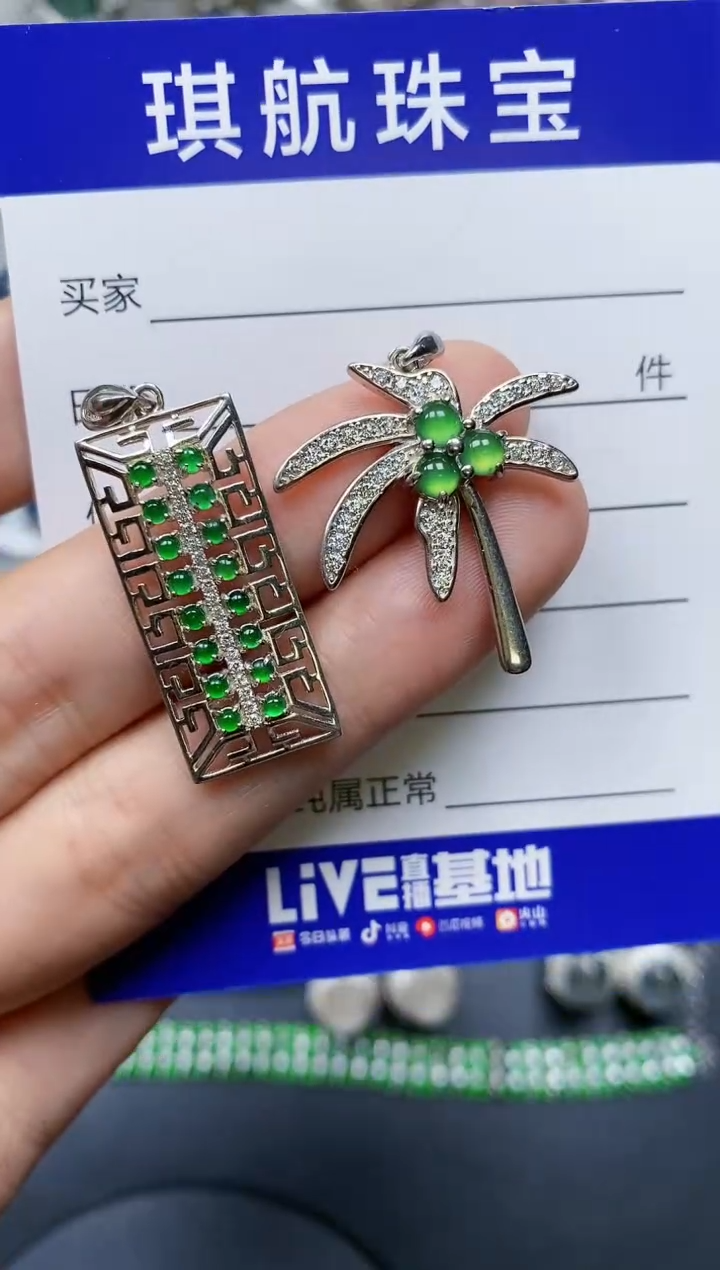 【闪购商品】翡翠颈饰银S925镶嵌0130