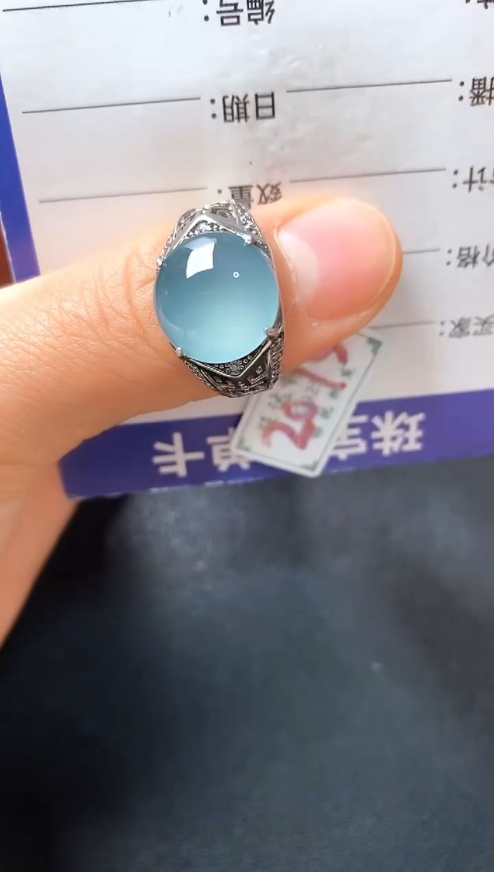 银S925镶嵌戒指翡翠2222222