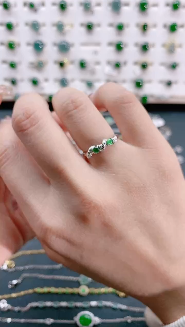 【闪购商品】翡翠戒指银S925镶嵌天然翡翠