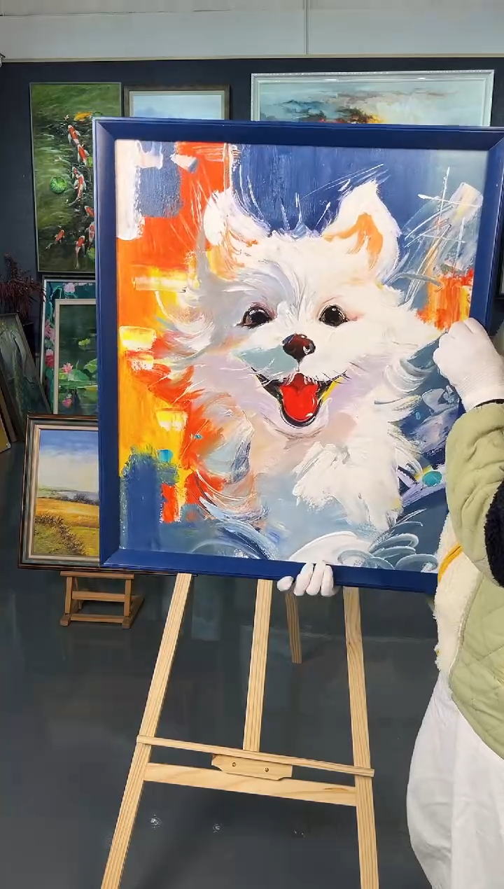 【闪购商品】油画8号 50*60 狗狗-手绘油画