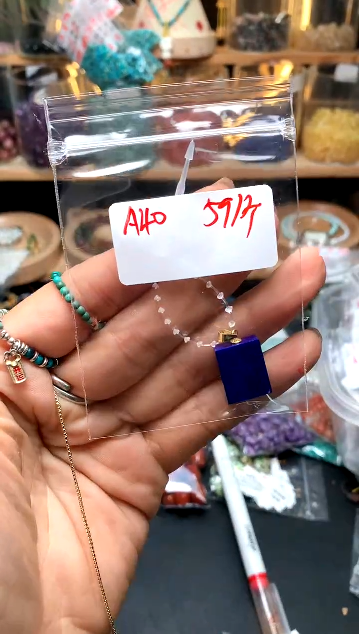 银S925镶嵌青金石颈饰A40   牌子