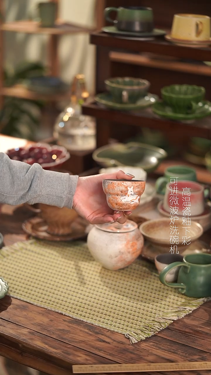 摆件陶景德镇手作餐具@@