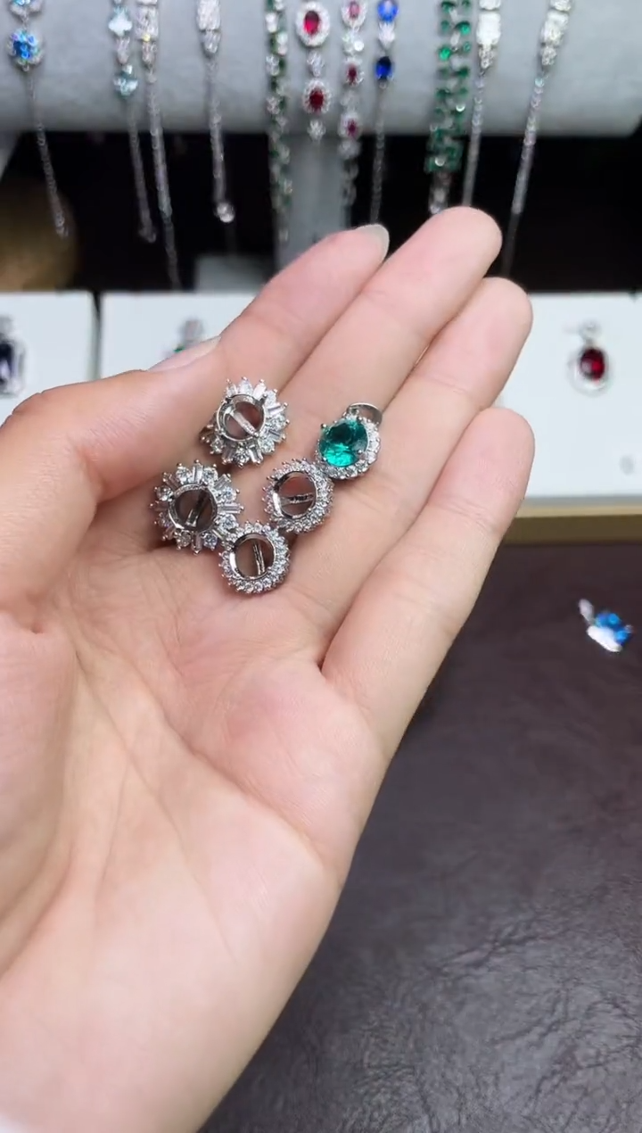 合金合成钻石耳饰空托