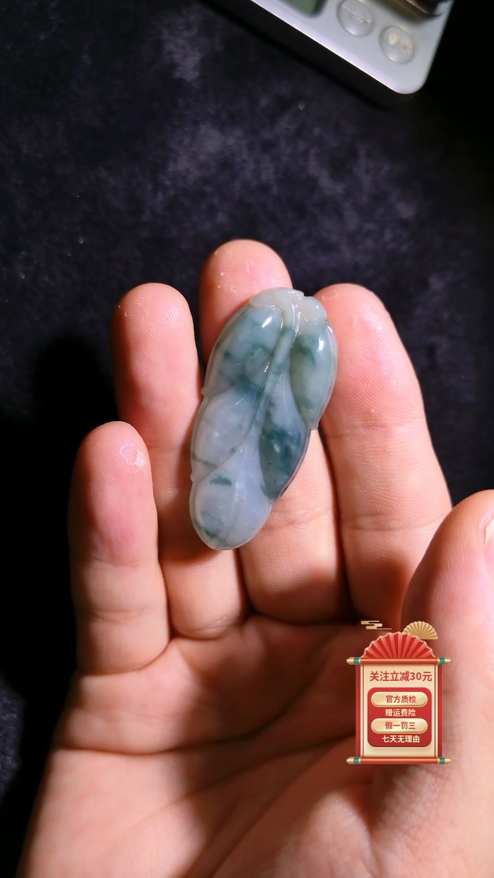 【闪购商品】翡翠颈饰未镶嵌44/20/5 飘绿叶
