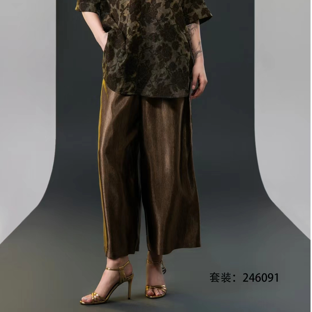 新款时尚轻奢宽松气质显瘦休闲裤246091-1