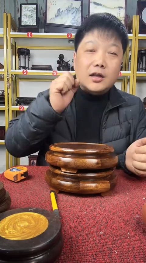 木檀香木圆底座16CM//2个