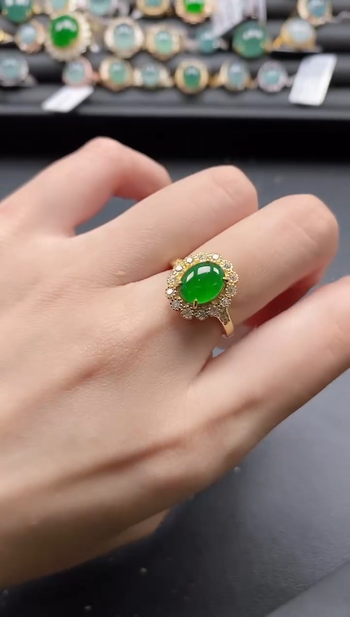 【闪购商品】翡翠戒指银S925镶嵌1111