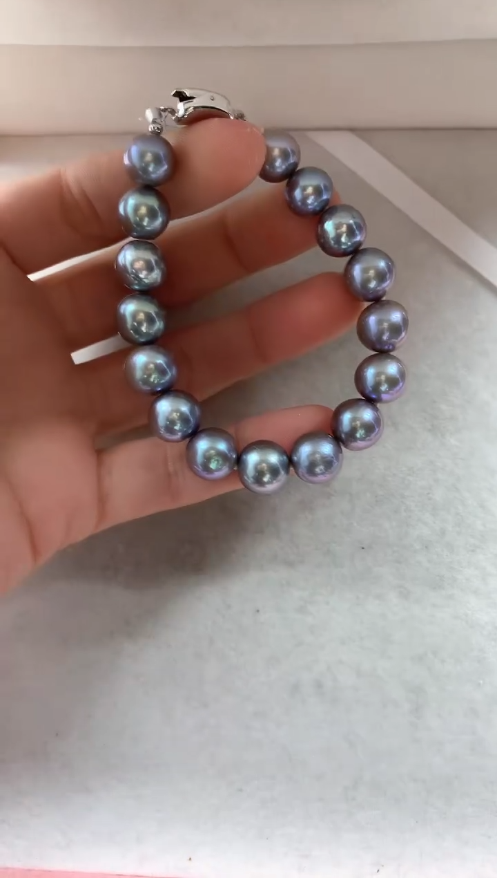 银S925镶嵌手绳淡水珍珠1