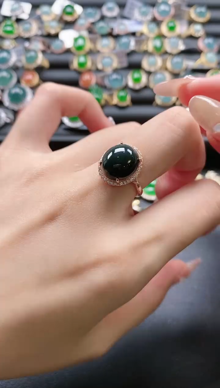 【闪购商品】翡翠戒指银S925镶嵌51511