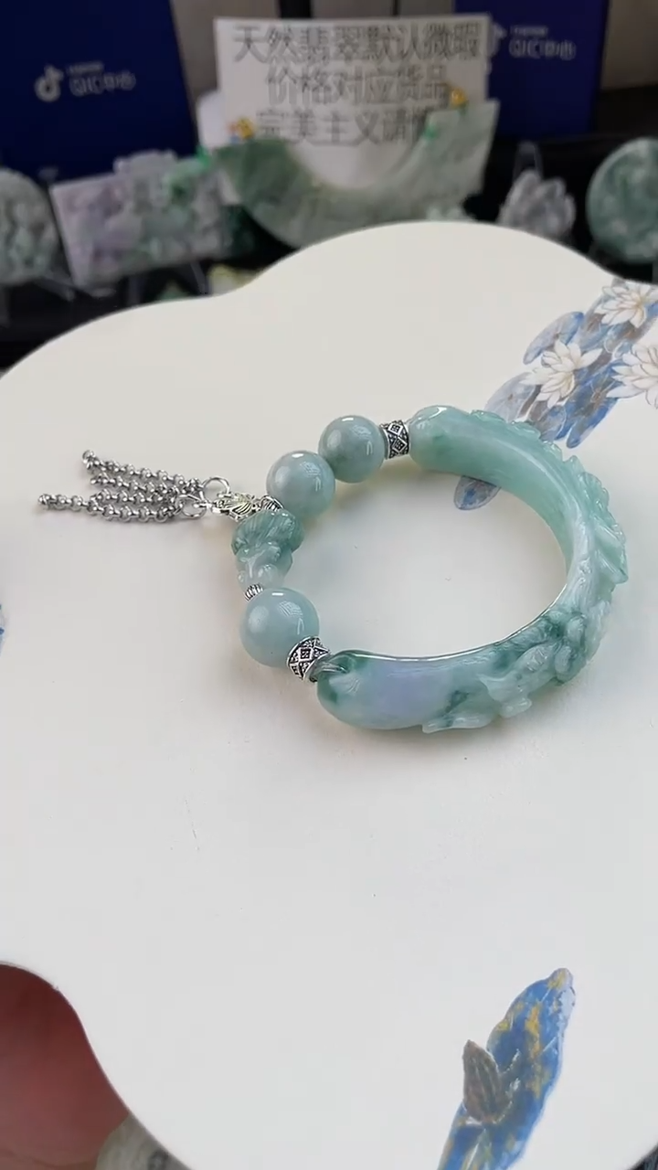 未镶嵌手链翡翠三*手工定制默认微瑕主播介绍为准