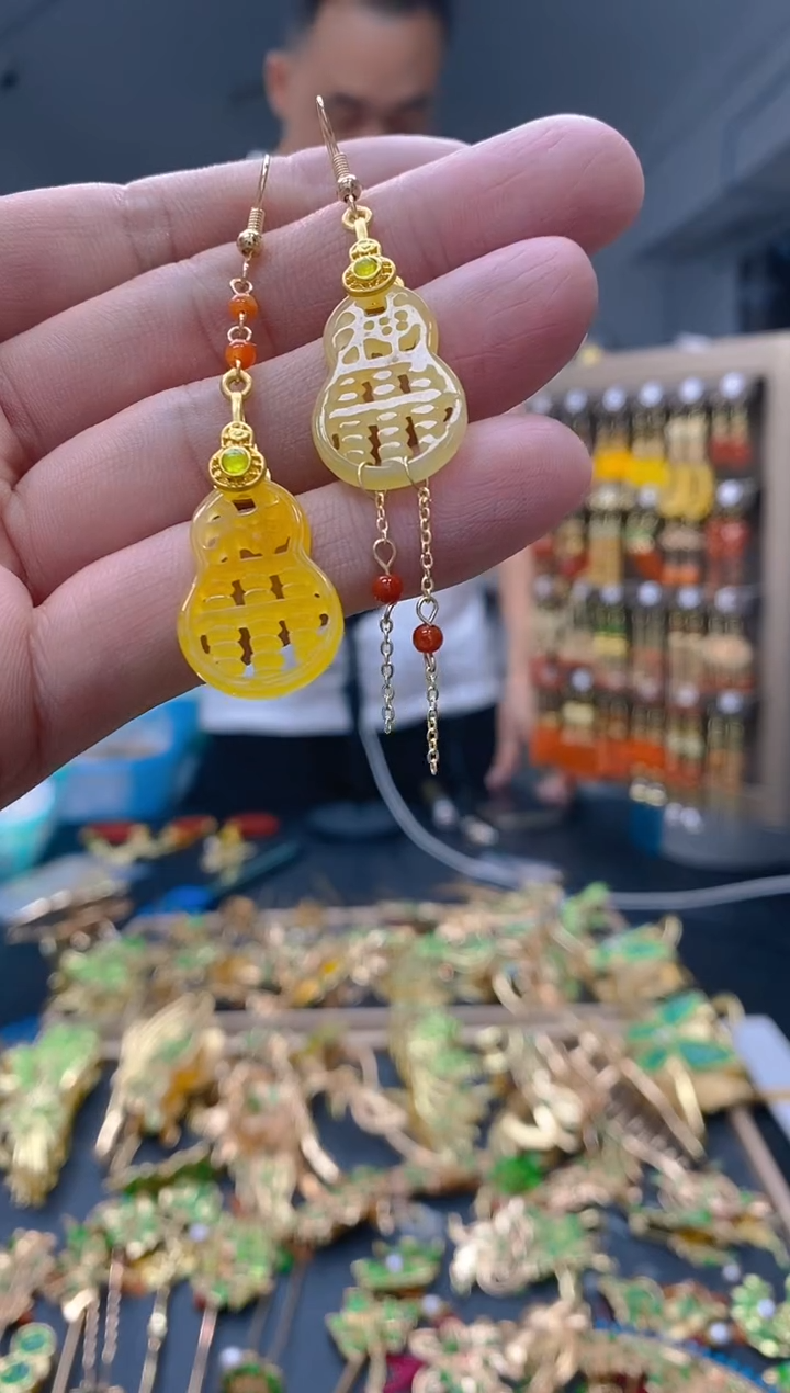 【闪购商品】翡翠耳饰合金86翡翠耳钩