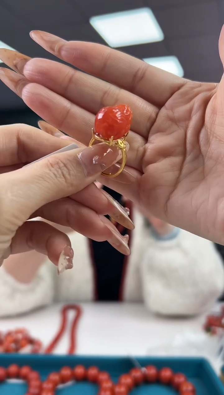 未镶嵌戒指南红玛瑙12.25-（多样发其一）