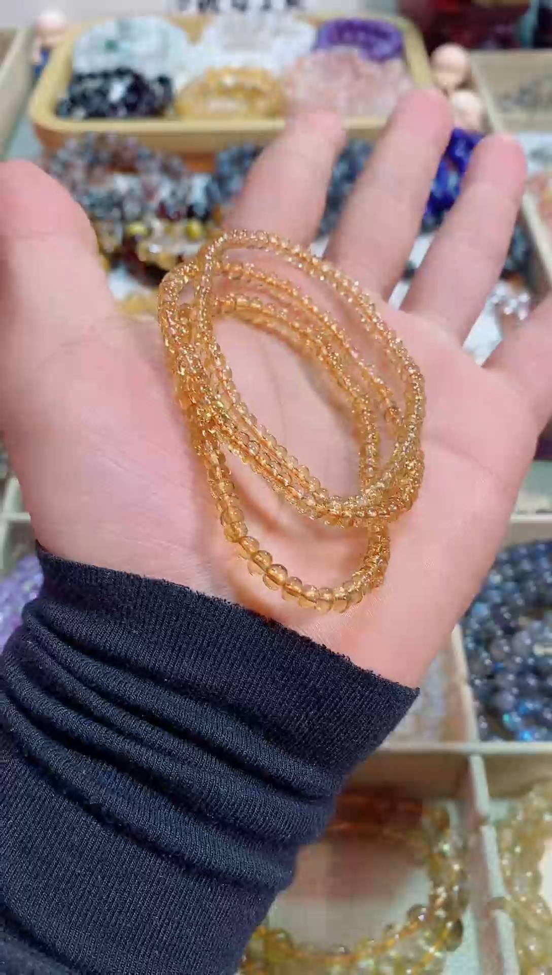 【闪购商品】黄晶手链未镶嵌算盘黄水晶4M+ (多样性发其一）