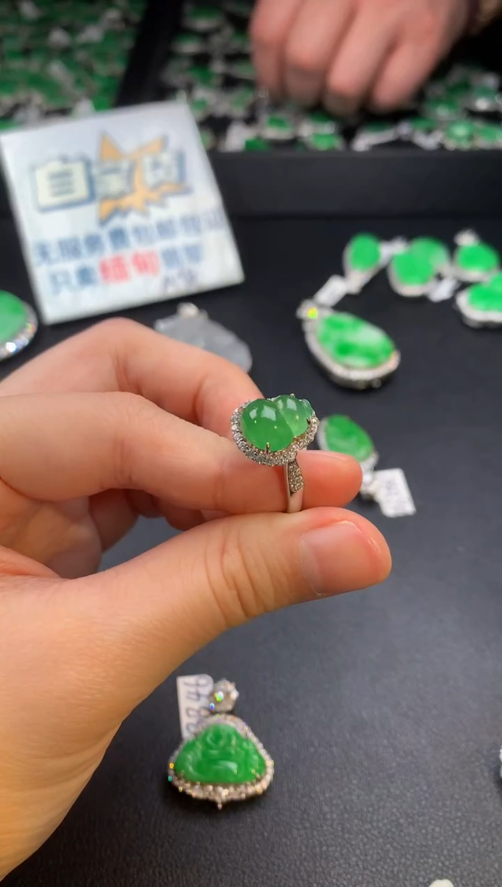 【闪购商品】翡翠戒指银S925镶嵌翡翠1