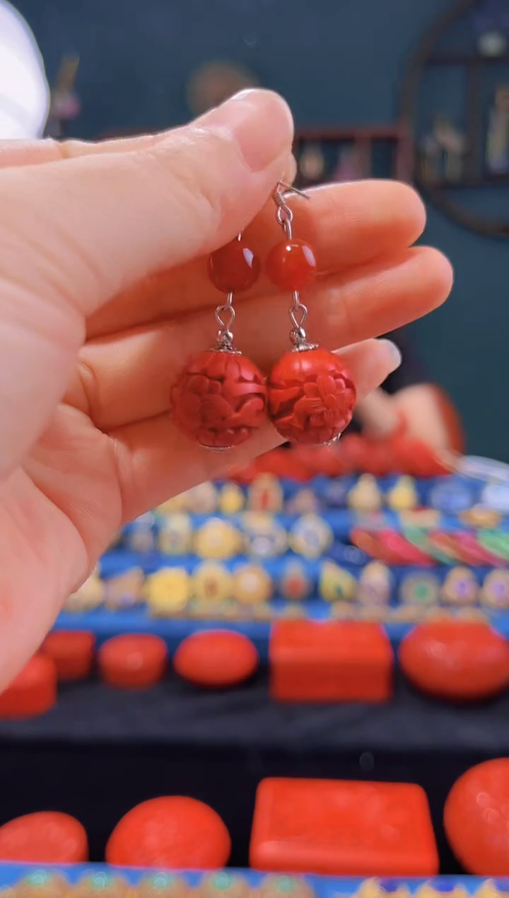 【闪购商品】非遗绝技 雕漆花卉耳环