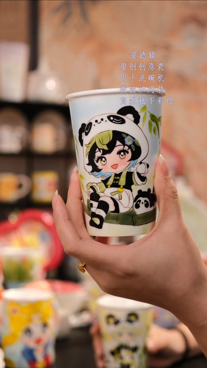 摆件景德镇手工手绘设计师款