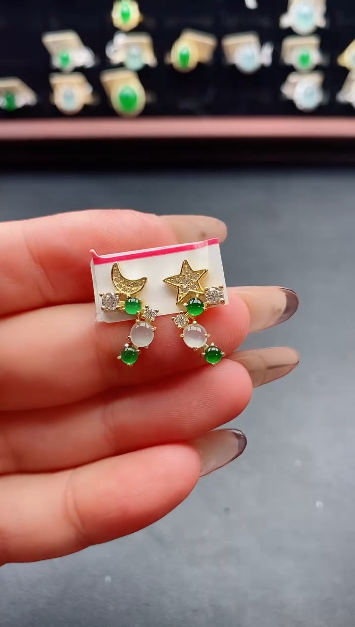 银S925镶嵌戒指翡翠1