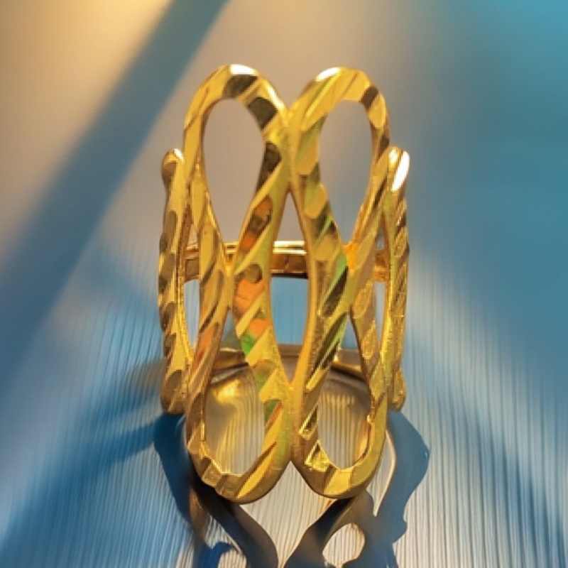 铜合金戒指 女网红款瘦型可调节金色美戒首饰饰品轻奢精致精美