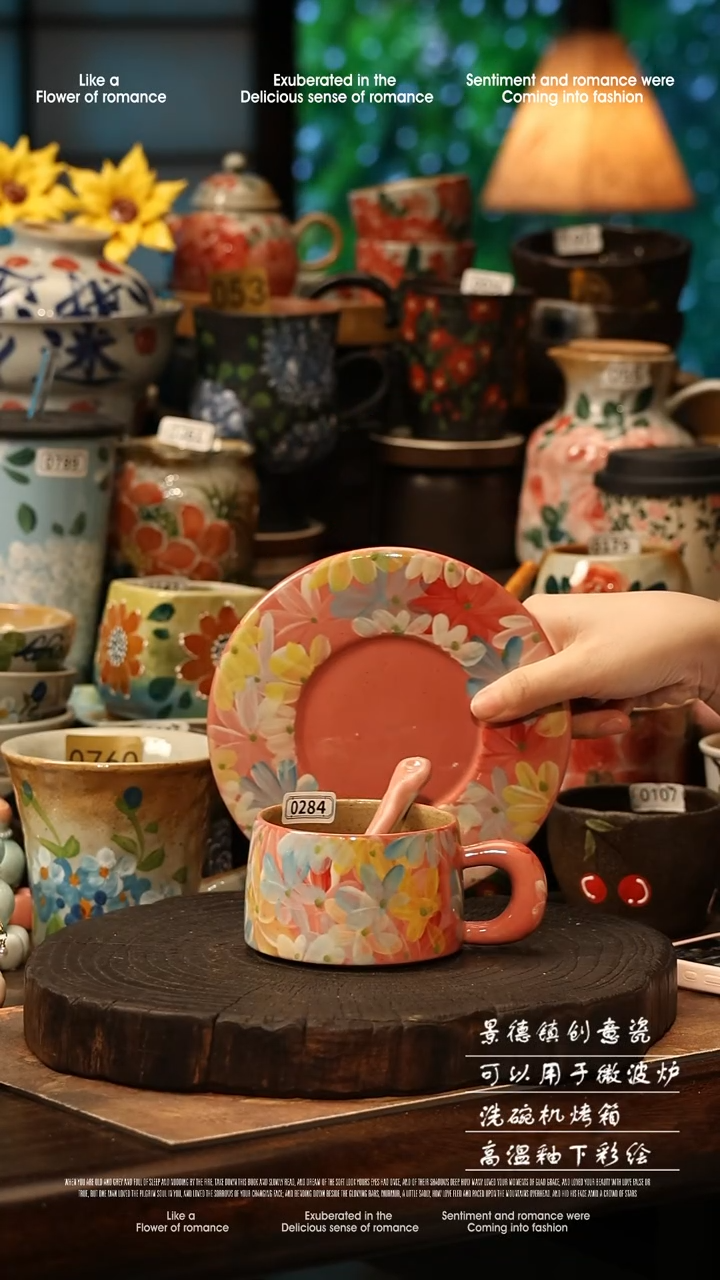 陶瓷景德镇高温釉下彩手工手绘款式@A0284@