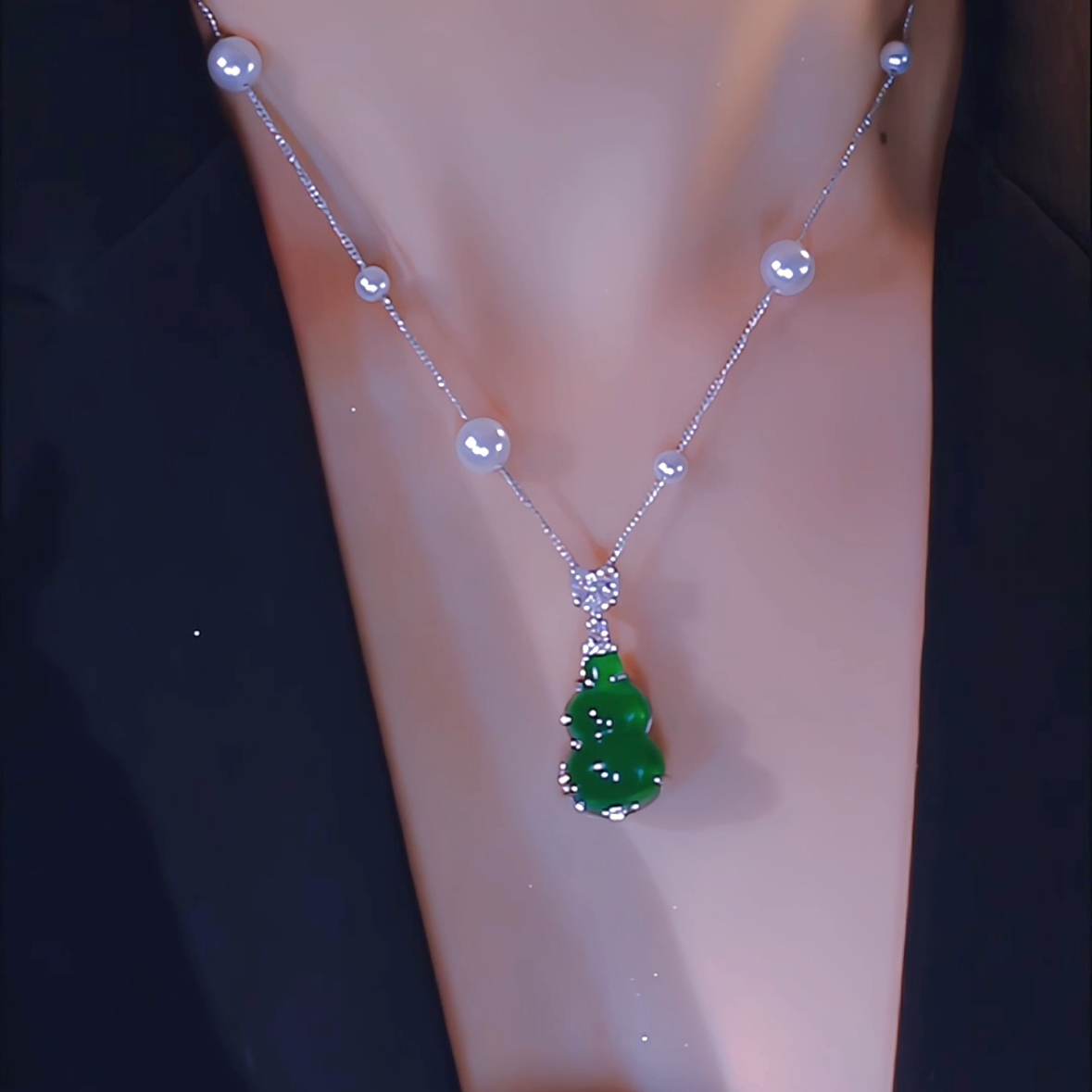 钛钢项链 气质国风满天星珠珠长款毛衣链小葫芦项链轻奢时尚百搭