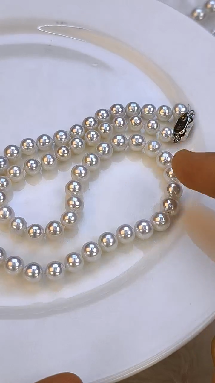 项链银S925镶嵌淡水珍珠7