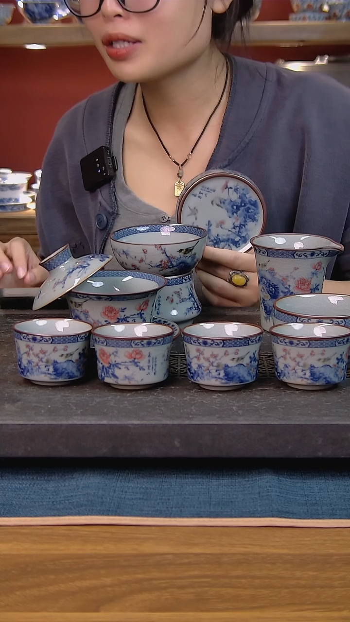 简装家用款9件套 老陶泥开片纹陶瓷茶具