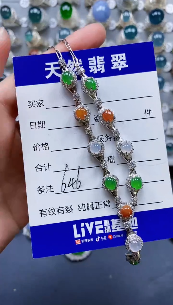 翡翠银S925镶嵌颈饰0646