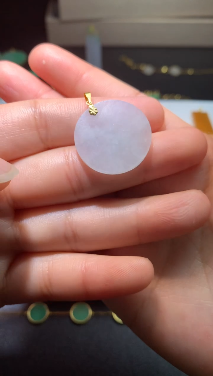 【闪购商品】翡翠颈饰18K金镶嵌净货