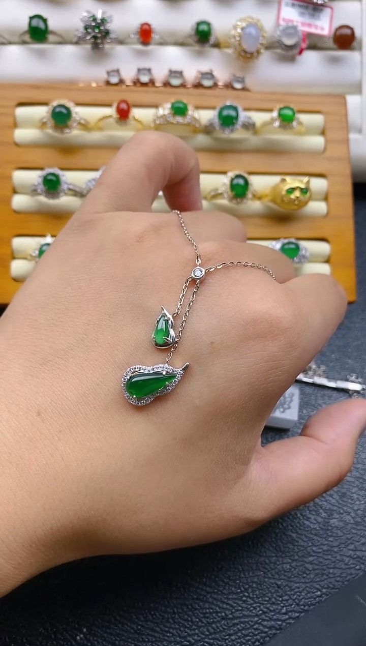 银S925镶嵌戒指翡翠1