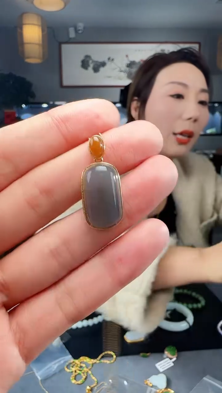 【闪购商品】和田玉吊坠(不含链)银S925镶嵌1