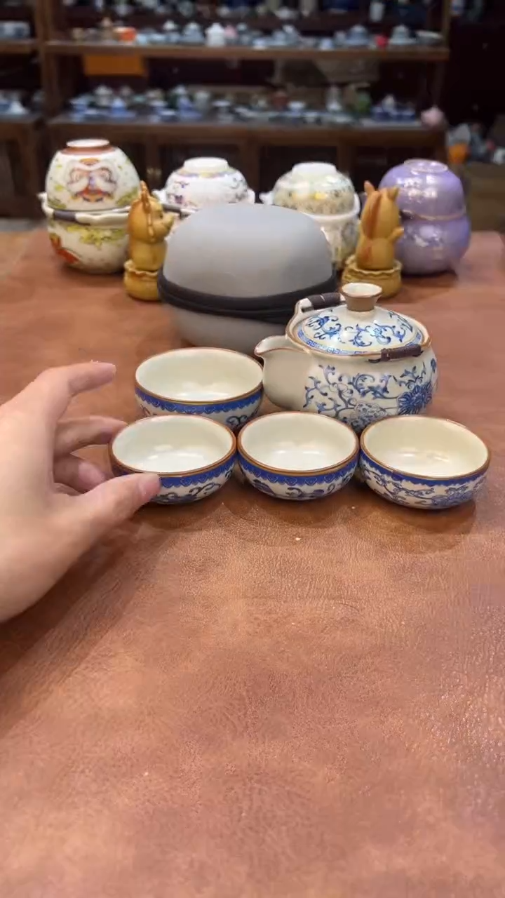真的很便宜会开片的旅行茶具