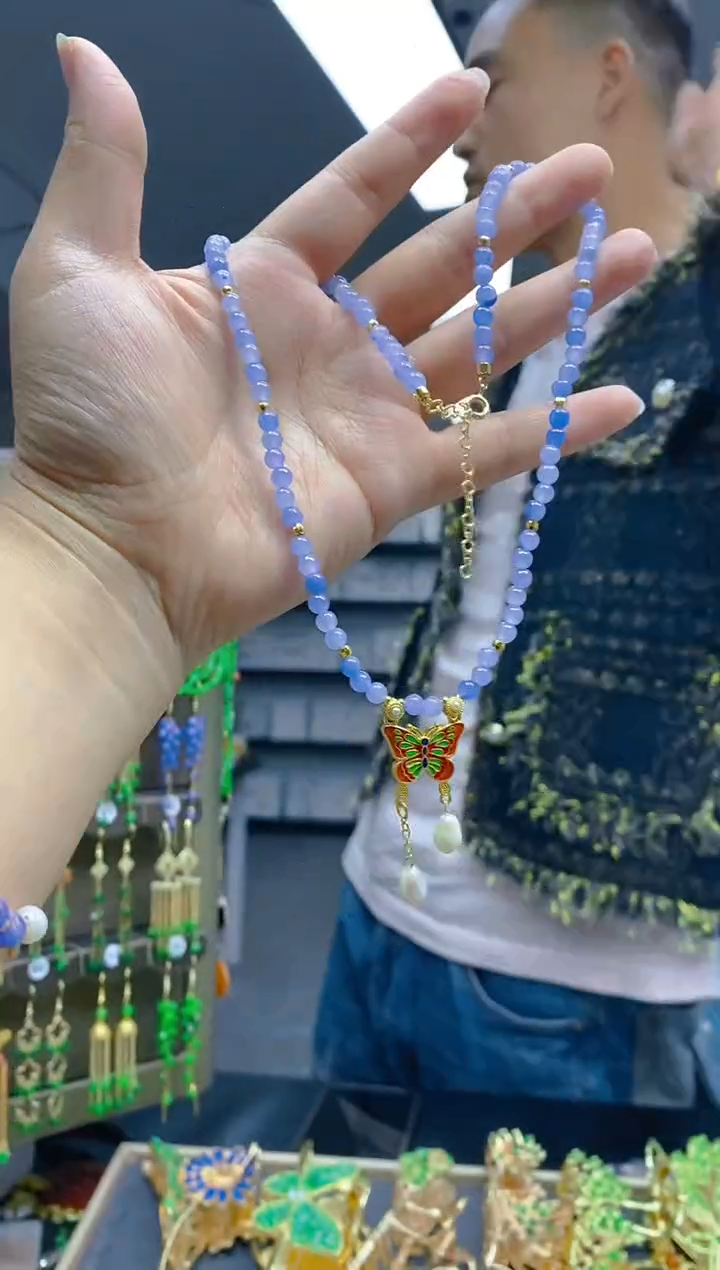 【闪购商品】翡翠耳饰合金042翡翠锁骨链