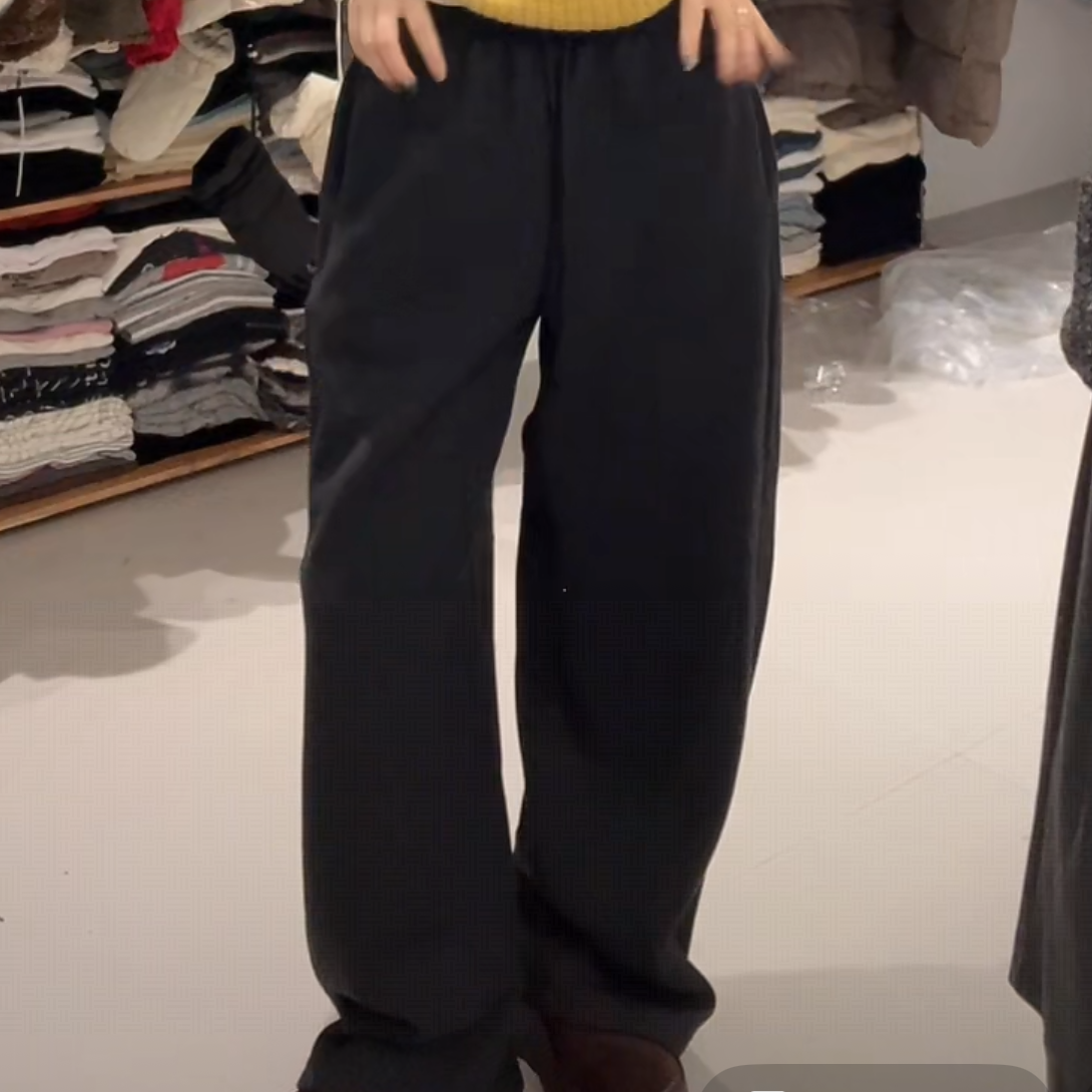 【慧姐韩国正品】25冬新款L显瘦百搭加绒卫裤17651151/N0退N0换