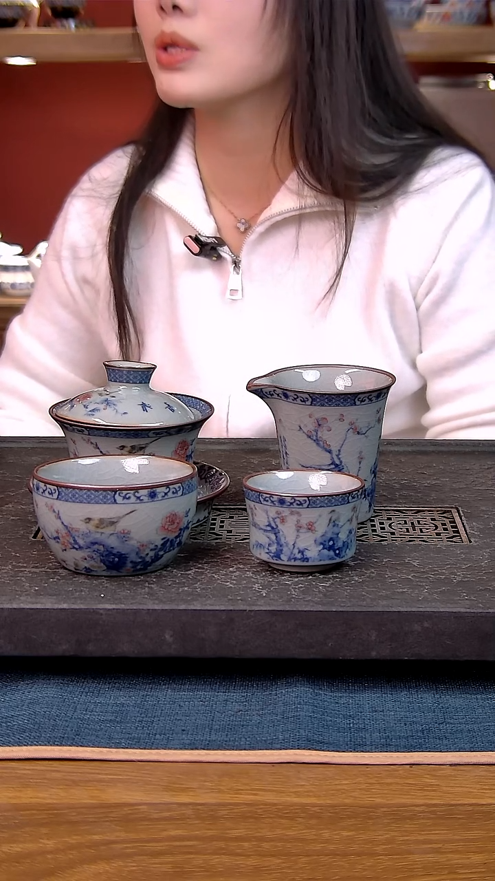 简装家用款4件套 老陶泥开片纹陶瓷茶具