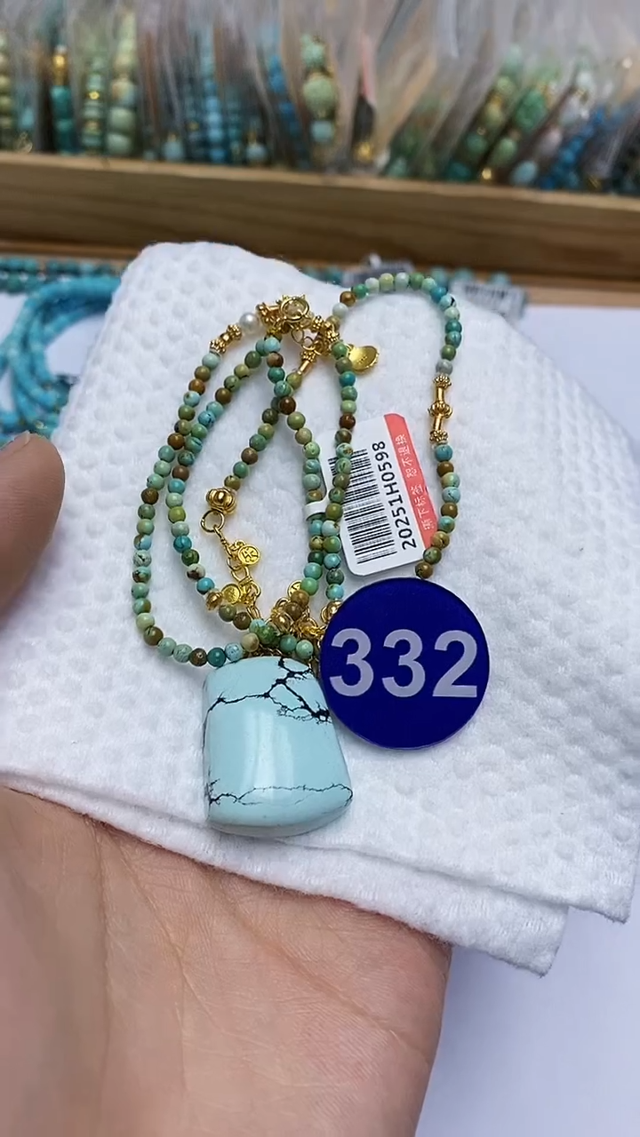 【闪购商品】绿松石项链银S925镶嵌332