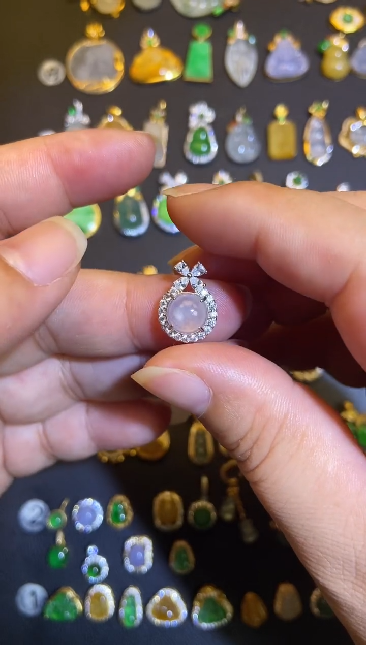 吊坠(不含链)银S925镶嵌翡翠1