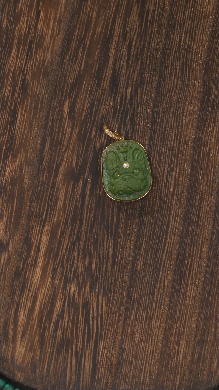 【闪购商品】绿松石挂饰18K金镶嵌11