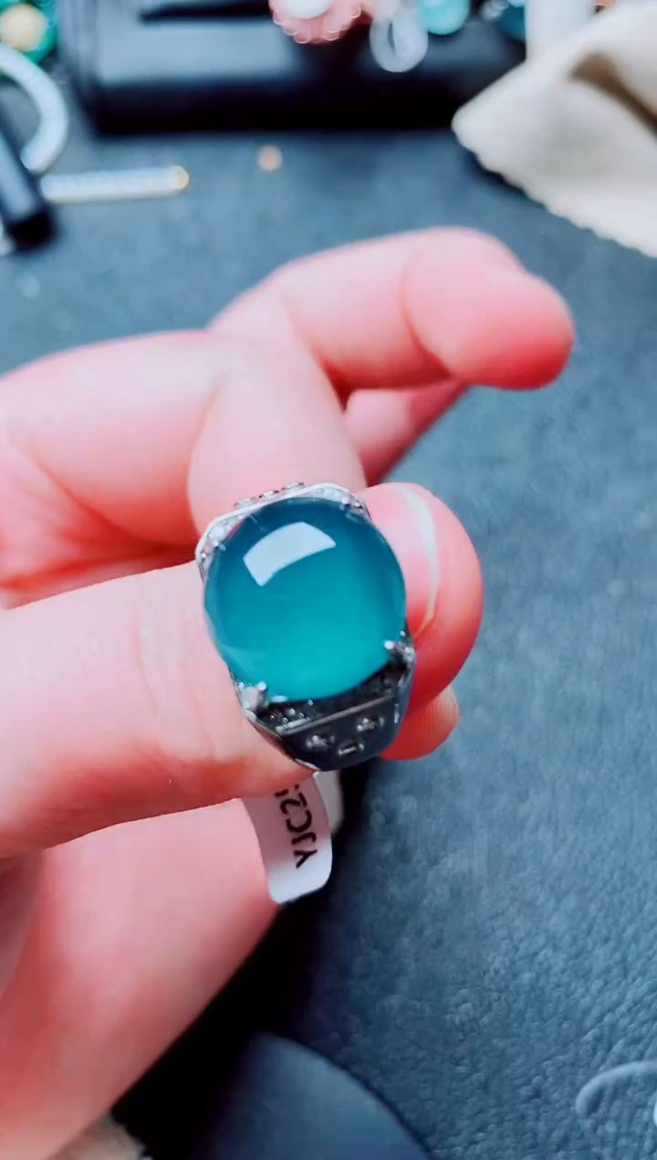 银S925镶嵌戒指翡翠111
