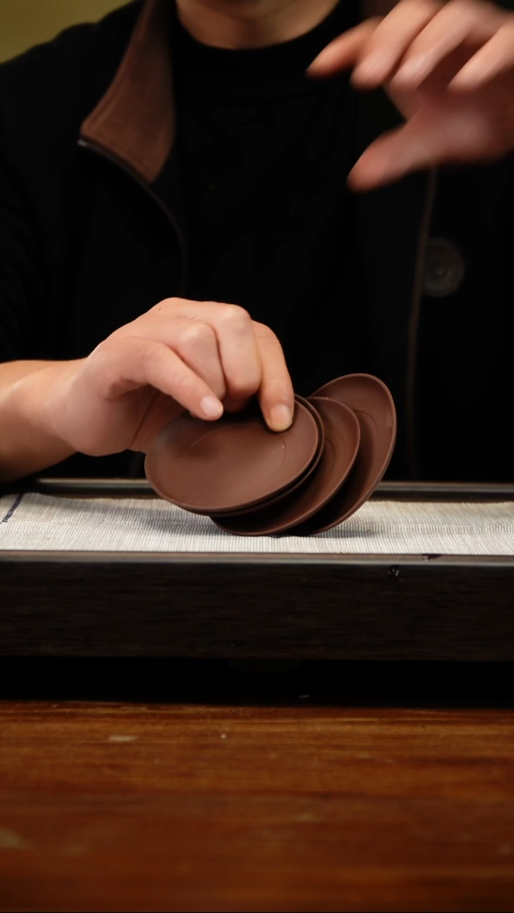 茶壶紫砂紫泥杯垫四个