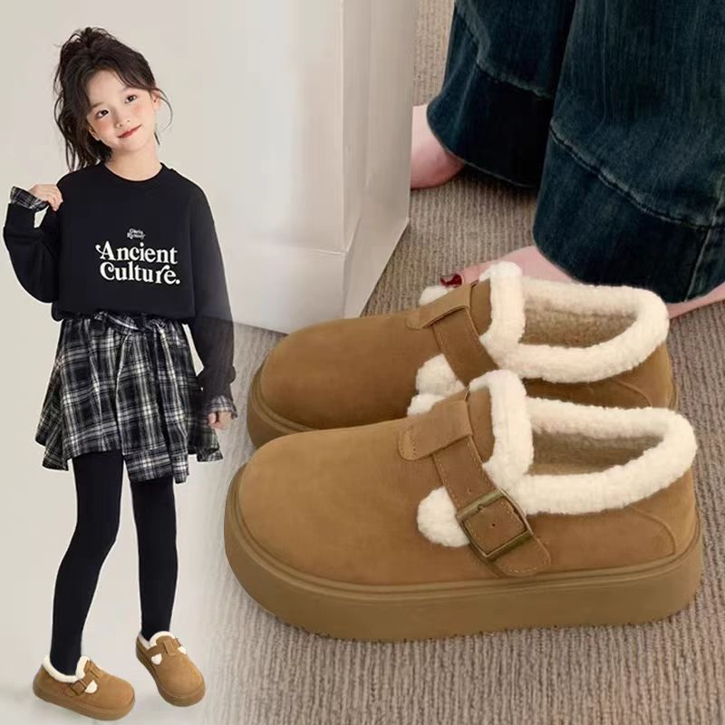 女童勃肯鞋2025年冬季新款儿童雪地靴加绒保暖中大童棉鞋运动鞋子