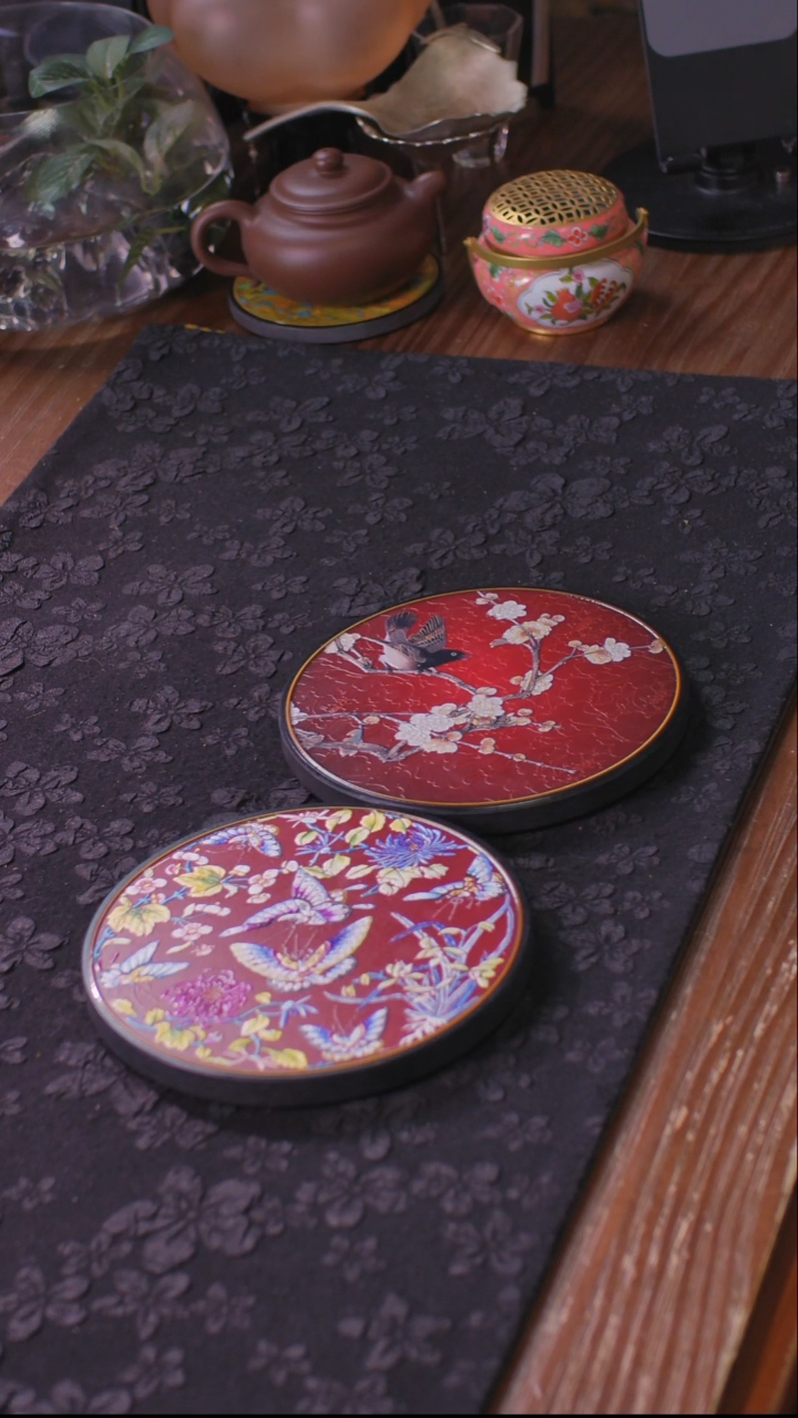 喜**安壹藏贰宝花花蝴蝶加喜上眉梢图案大垫子各一片