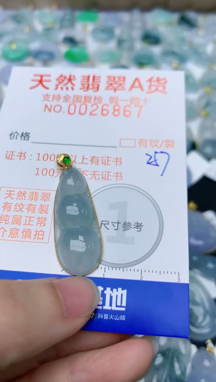 【闪购商品】翡翠颈饰18K金镶嵌天然翡翠A货    257