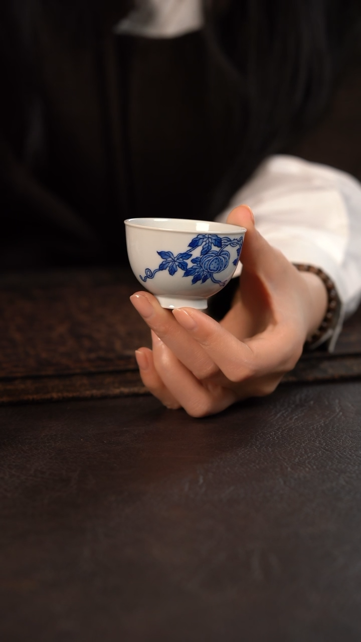 【闪购商品】杯HLX陶瓷折枝南瓜小鸡心杯